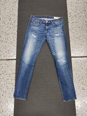 rag & bone Distressed Medium Blue Skinny Jeans